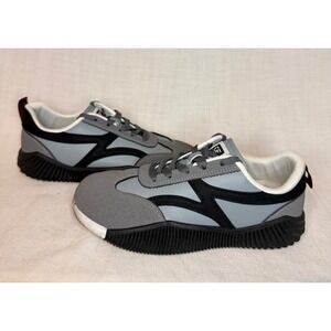 De Florance Womens Grey Black Low Top Ribbed Platform Sneakers Size 8.5 US 39 EU